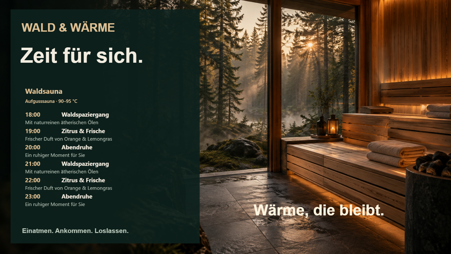 Gestaltungsbeispiel eines Saunaplans