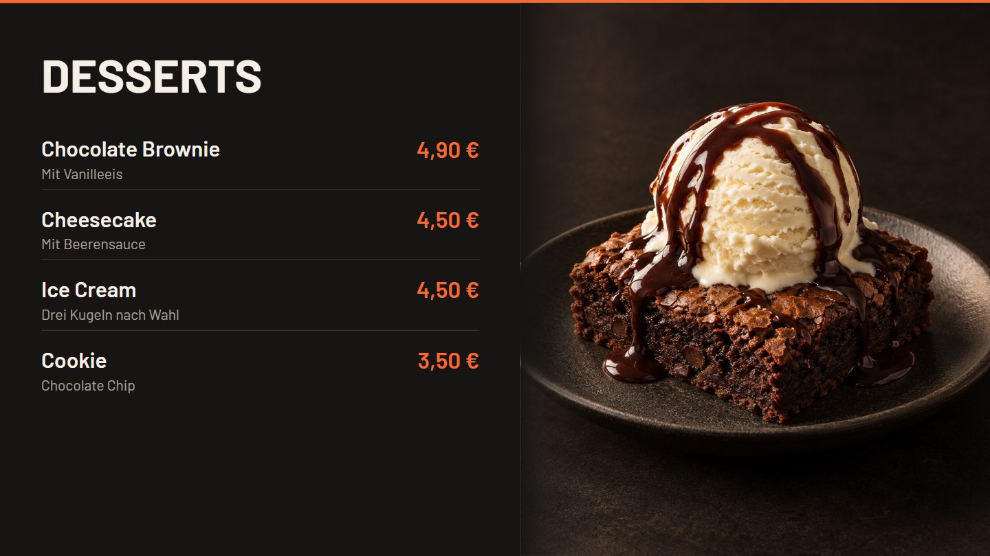 EMBER Dessertkarte