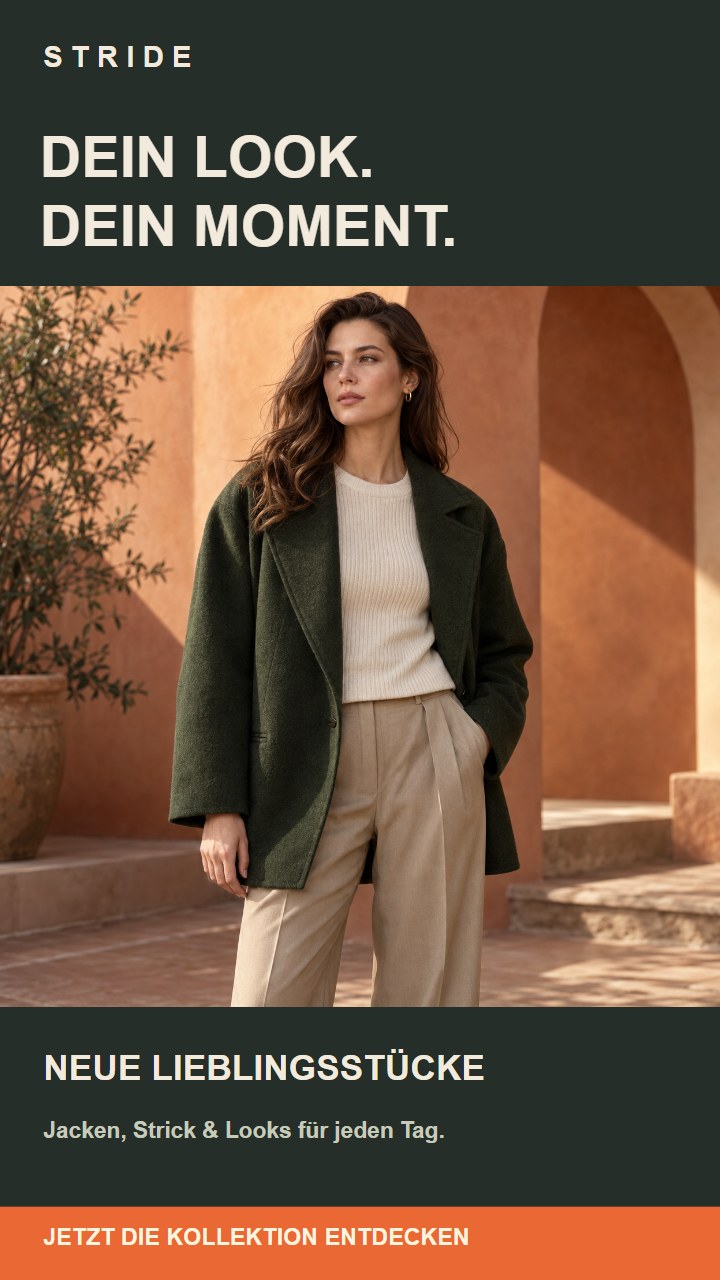 Fashion campaign on a portrait display