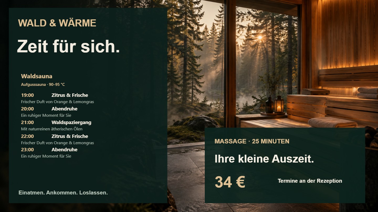 Sauna schedule design example